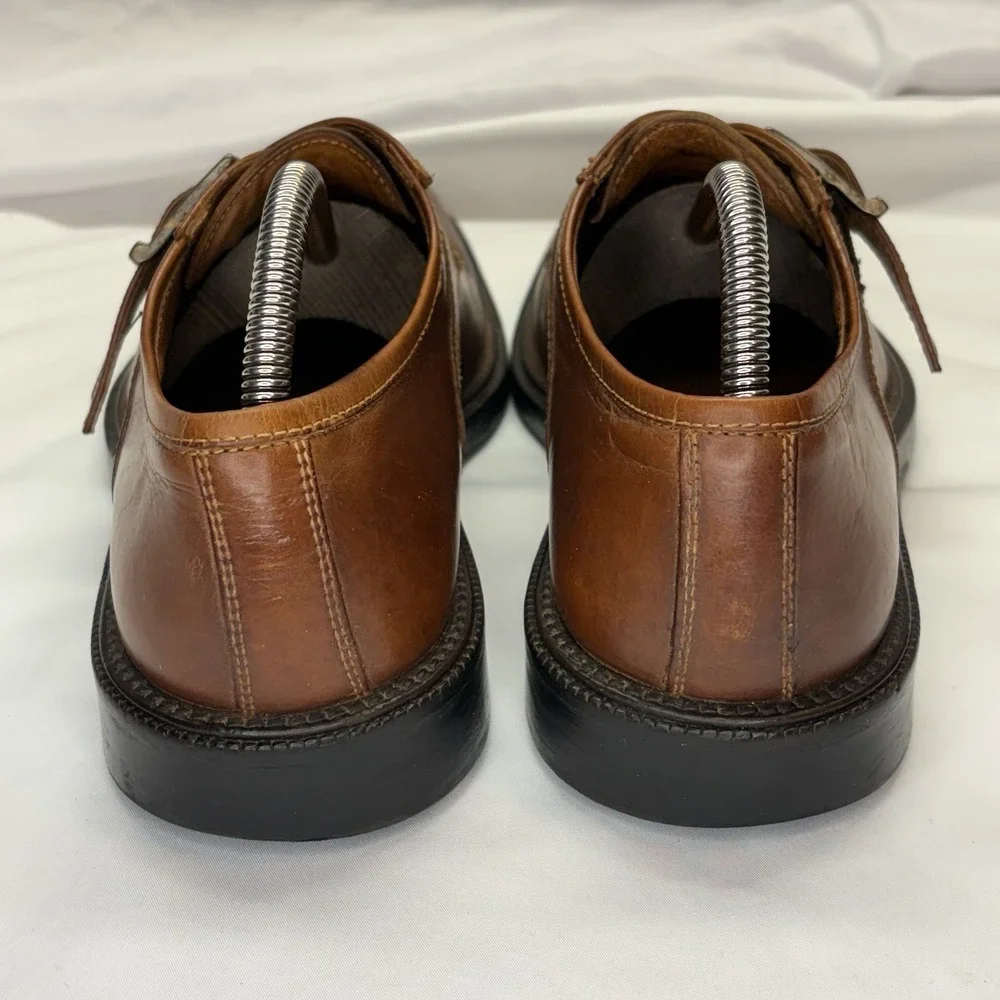Vintage Johnston & Murphy Monkstrap Dress Shoes Mens US 9 M Brown Made In Italy